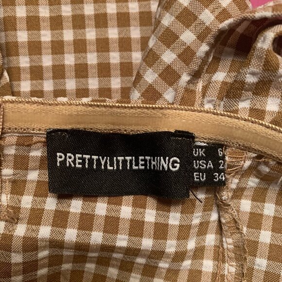 PrettyLittleThing Gingham Halter Corset Top - Picture 5 of 7